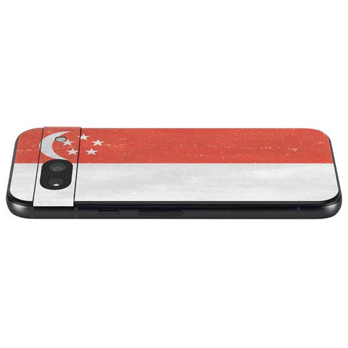 Singapore Flag Distressed Google Pixel 8a Skin